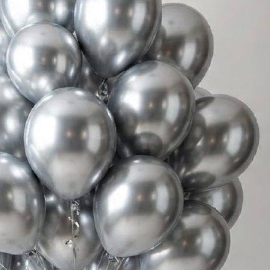 Chrome Silver Latex Balloons (25-pack) — alternate view