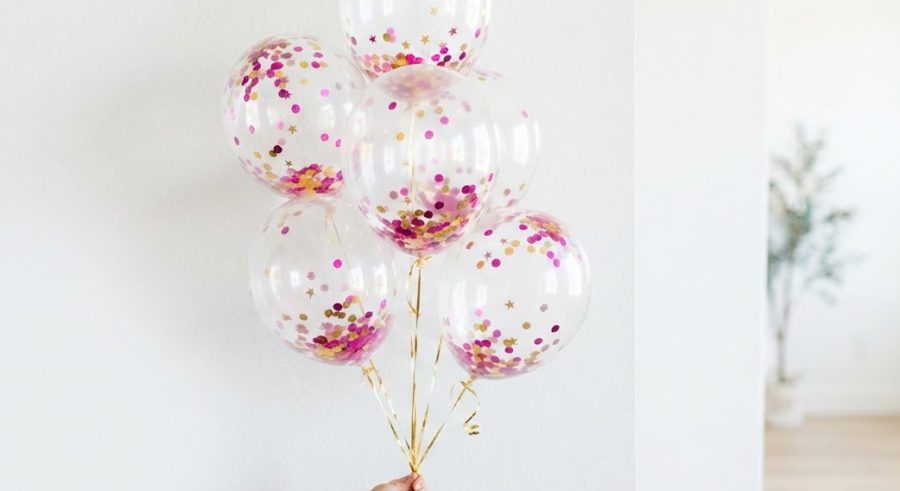 Confetti-Filled Clear Balloons (5-pack) — alternate view