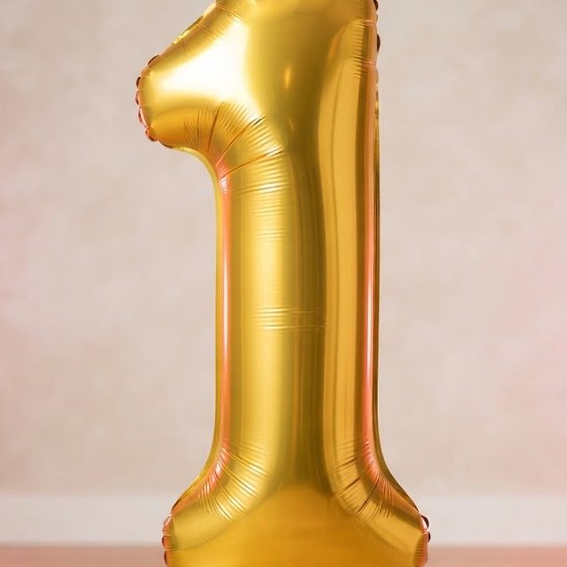 Giant Golden Number Balloons — detail view