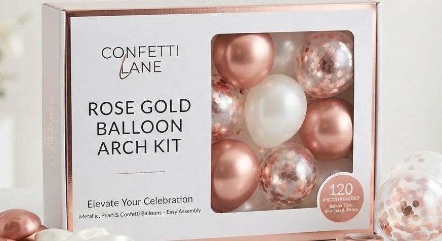 Rose Gold Balloon Arch Kit — detail view