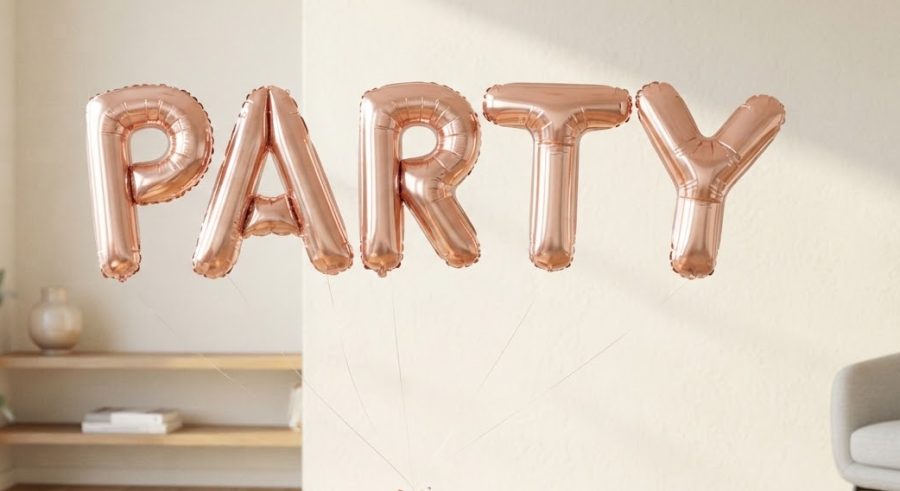 Rose Gold Letter Balloons 'PARTY' — alternate view